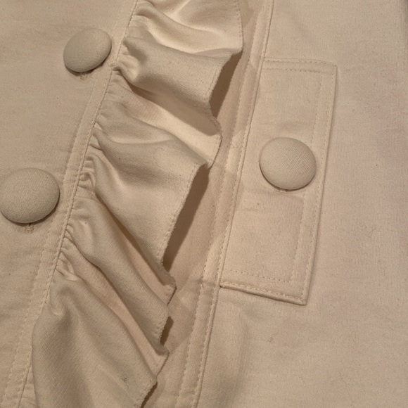 Kut from the Kloth Button-down Jacket with Ruffles. Size medium. Cream color. - Picture 5 of 9